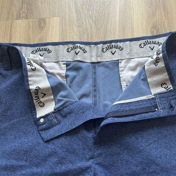 CALLAWAY Men’s Sz 40 Opti-Dri Active Waistband Pebbled Blue Golf Shorts Stretch - Picture 7 of 10